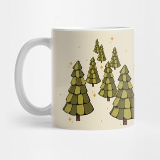 winter evergreen tree with sparkles Mug